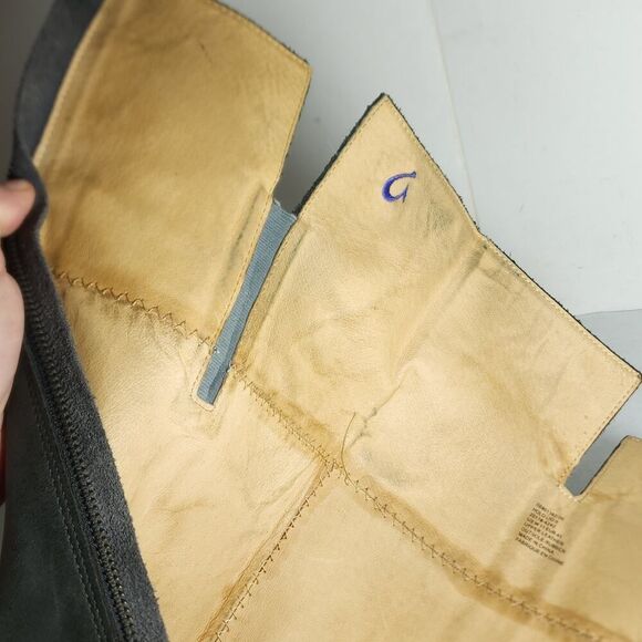 Olukai Women's Holo Lio II US11 Dark Green Leather Back Zip Tall Riding Boots - Picture 13 of 16